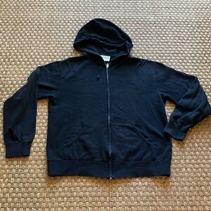 Men's Black Full-Zip Hoodie Sweatshirt